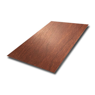 ورق استیل ضد زنگ تزئینی الگوی چوبی چند لایه 0.6 متر 0.8 میلی متر 1.5 میلی متر