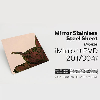 Ss 304 Mirror Finish 4x8 تزئینی ورق فولادی ضد زنگ ضخامت 0.5mm