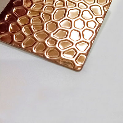 AISI 304 316 PVD گلابی طلایی رنگ عسل شکوفه طرح دار صفحه استیل ضد زنگ ورق