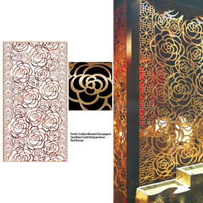 آینه پارتیشن دیواری فلزی استیل ضد زنگ با ضخامت 1.5 میلی متر سطح طلایی SGS