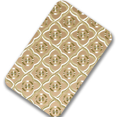 الگوی دکور لیزری سه بعدی ورق فولادی ضد زنگ با رنگ طلایی
