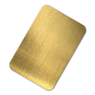 ورق استیل ضد زنگ برس خورده JIS PVD با روکش طلا 2 میلی متری 304 ورق استیل ضد زنگ خط مویی
