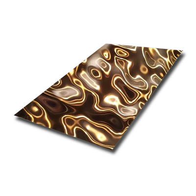 ورق فولادی ضد زنگ تزئینی با عرض 1000 میلی متر صفحه مهری آینه طلایی رز گلد 2 بعدی الگوی سه بعدی