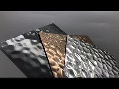 ورق استیل ضد زنگ آب ریپل پانل چکشی طرح 3 بعدی ورق فولادی ضد زنگ تزئینی 4x8