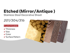 316 304 ورق های فولاد ضد زنگ 4x4 4x8 4x10