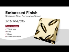 201 304 رنگ طلایی پوشش داده شده 3MM 2MM سطح چاپ ضد لغزش فولاد ضد زنگ صفحه مربع